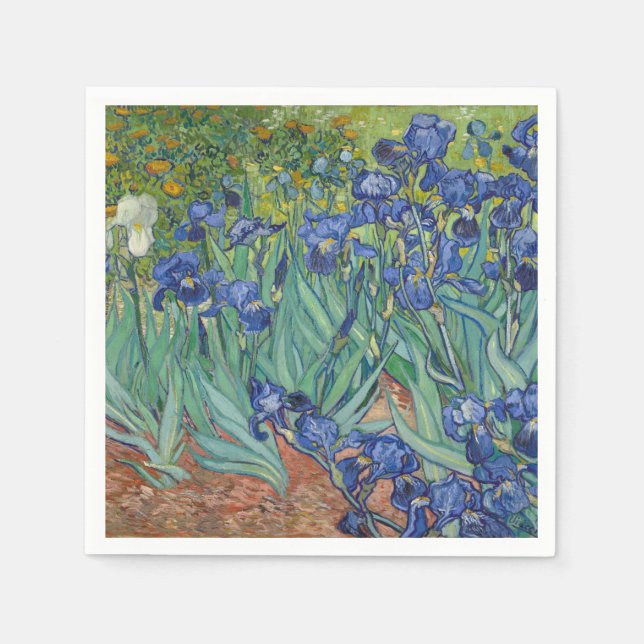 Serviette En Papier Irises par Vincent Van Gogh (Devant)