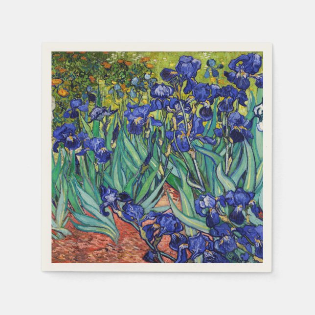 Serviette En Papier Irises par Vincent van Gogh (Devant)