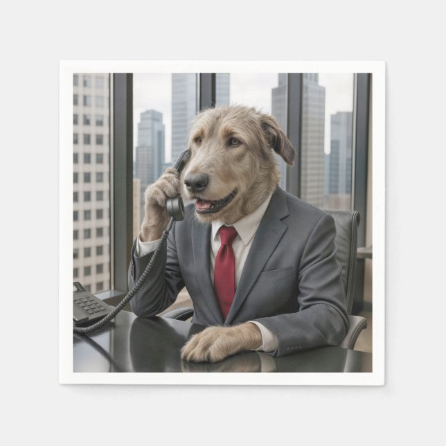 Serviette En Papier Irish Wolfhound Business dans un bureau (Devant)