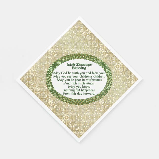 Serviette En Papier Irlandais mariage bénédiction, or et Mariage vert (Coin)