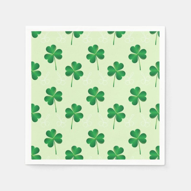 Serviette En Papier irlandais trois motif feuille (Devant)