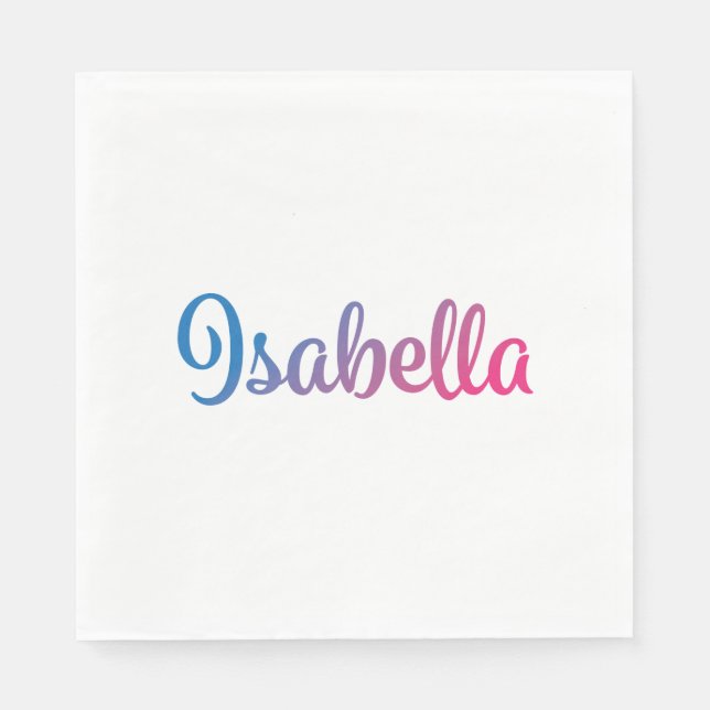 Serviette En Papier Isabella élégant Cursive (Devant)