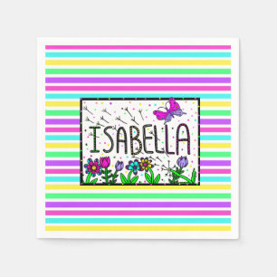 Serviette En Papier Isabella - Le nom Isabella dessin lunique