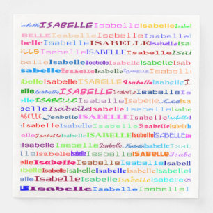 Serviette En Papier Isabelle Texte Design II