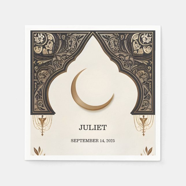 Serviette En Papier Islam Nikah Arabe Walima Fête de douche de mariée  (Devant)