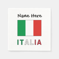 Italia et Drapeau Italien avec Votre Nom