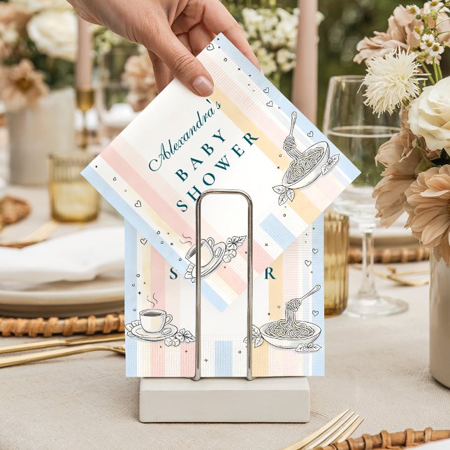 Serviette En Papier Italian Café Doodle Baby Shower (Créateur téléchargé)