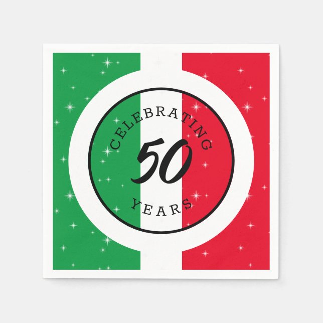 Serviette En Papier Italie Drapeau italien Italie Anniversaire (Devant)