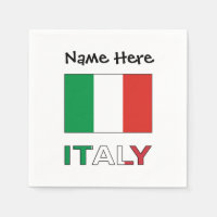 Italie et drapeau italien avec votre nom