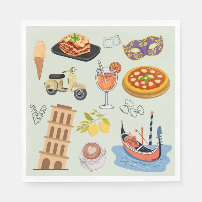 Serviette En Papier Italie Vacances parfaites (Devant)