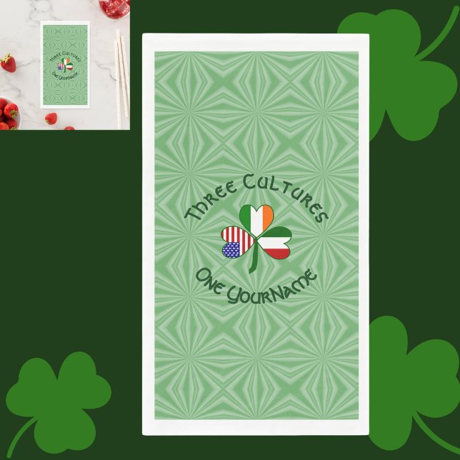 Serviette En Papier Italien Irlandais Shamrock personnalisé drapeaux a (Créateur téléchargé)