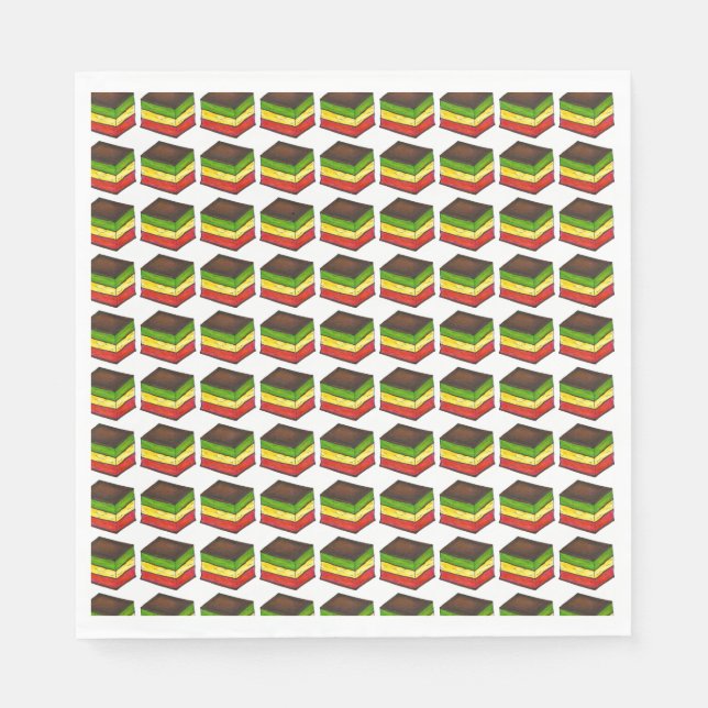 Serviette En Papier Italien Rainbow Sept Couches Tricolor Boulangerie  (Devant)