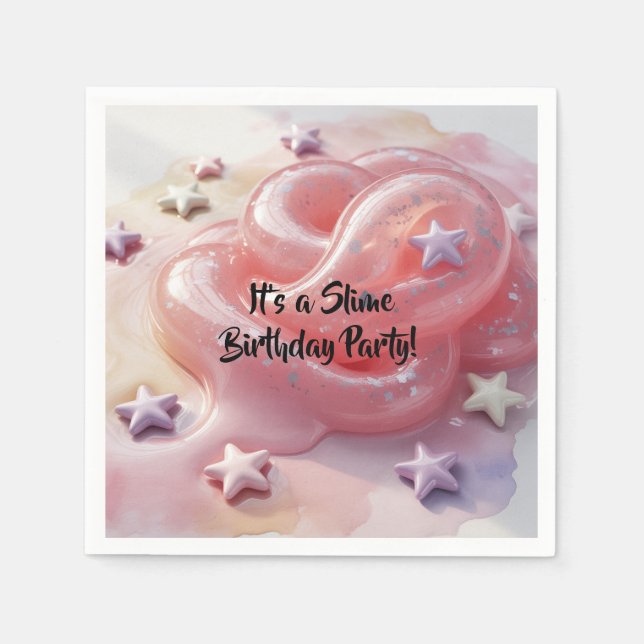 Serviette En Papier It's a Slime Birthday Party For Girl’s (Devant)