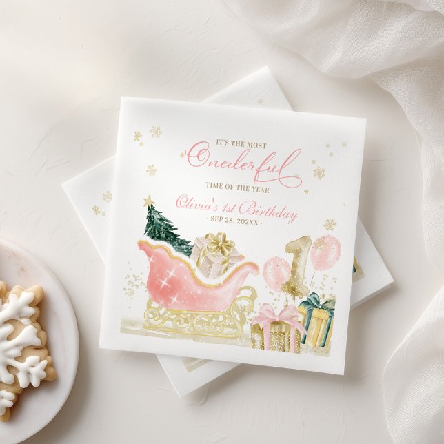 Serviette En Papier It's The Most Onederful Time of the Year Birthday (Créateur téléchargé)