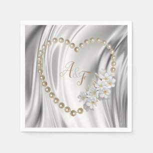 Serviette En Papier Ivoire, Vert, Bleu, Or Serviettes de soie et perle