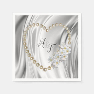 Serviette En Papier Ivoire, Vert, Bleu, Or Serviettes de soie et perle