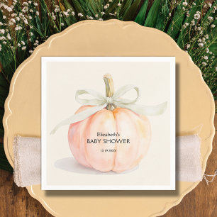 Serviette En Papier Ivory Bow Petit Baby shower Citrouille