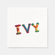 Ivy Name in Vibrant Crochet Motif