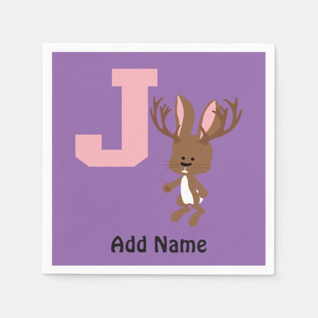 Serviette En Papier J est pour Jackalope (Devant)