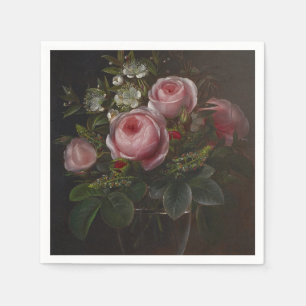 Serviette En Papier J.L. Jensen - Roses et arbres Anemones dans un ...