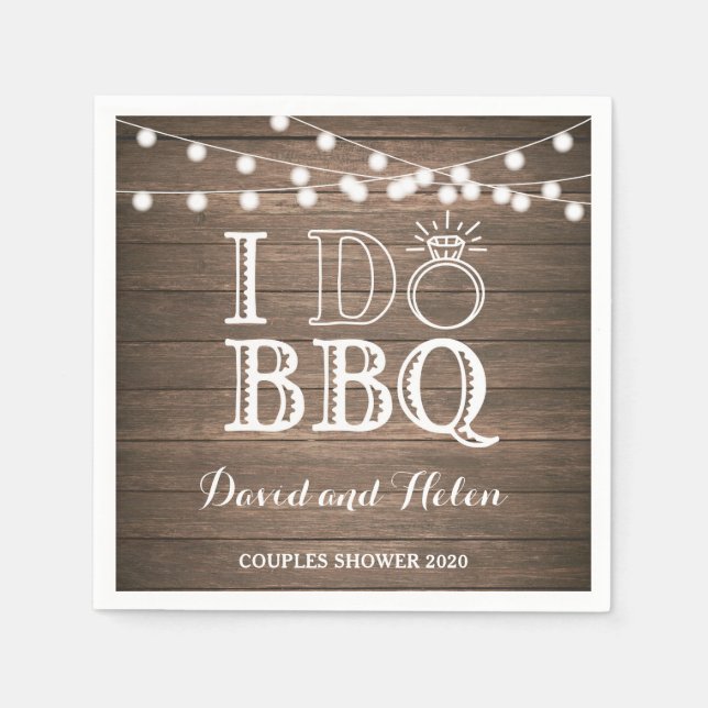 Serviette En Papier J'accepte le BBQ Nappe de mariage fiançailles rust (Devant)