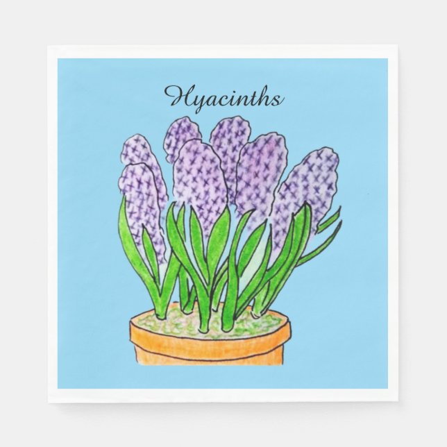 Serviette En Papier Jacinthe pourpre  (Devant)