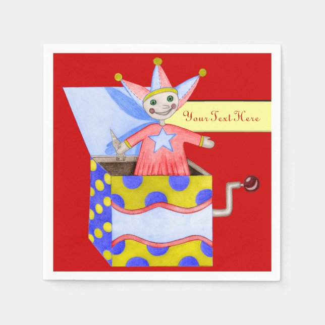Serviette En Papier Jack-in-the-Box - Jouets traditionnels (couleur pr (Devant)