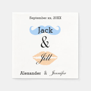 Serviette En Papier Jack & Jill Party Moustache & Kiss Napkins