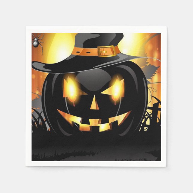 Serviette En Papier Jack-o-Lantern (Devant)