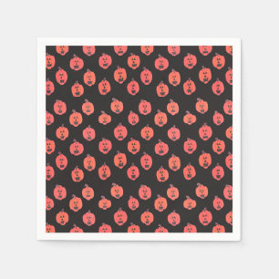 Serviette En Papier Jack-o-Lanterns sur Noir