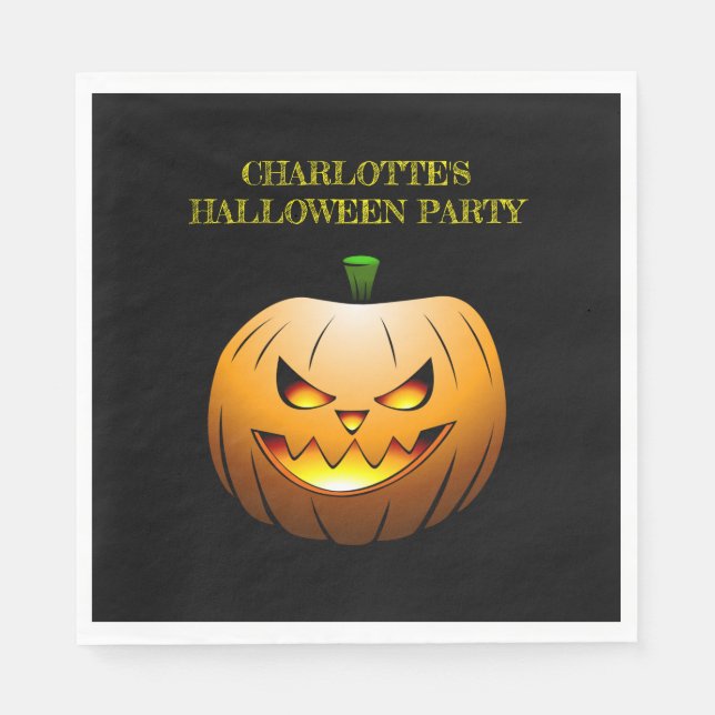 Serviette En Papier Jack O'lanterns Nuit d'Halloween (Devant)