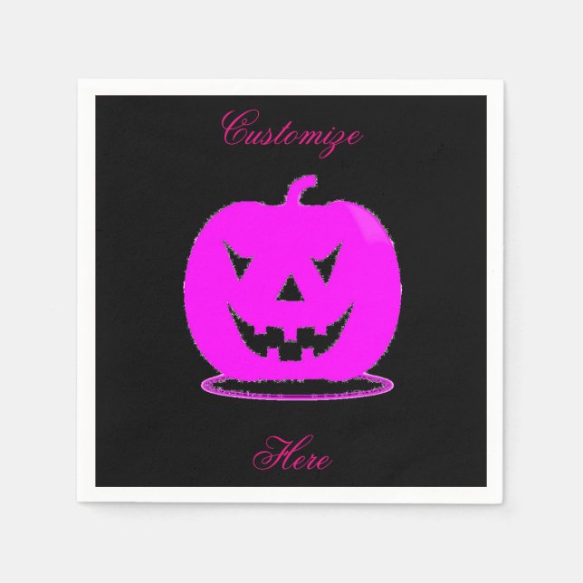 Serviette En Papier Jack rose olantern Halloween Thunder_Cove (Devant)
