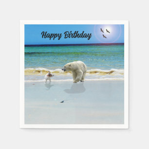 Serviette En Papier Jack Russell Rencontre Ours Polaire Papier d'anniv
