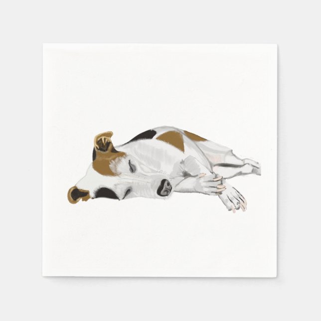 Serviette En Papier Jack Russell Terrier Dormait paisiblement (Devant)