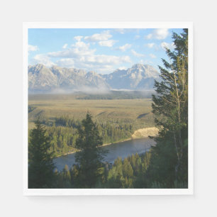 Serviette En Papier Jackson Hole Mountains et River