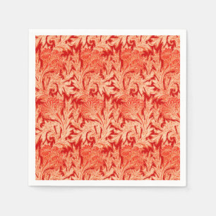 Serviette En Papier Jacobean Flower Damask, Mandarin et orange clair
