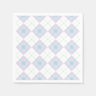 Serviette En Papier Jacquard bleu clair et violet