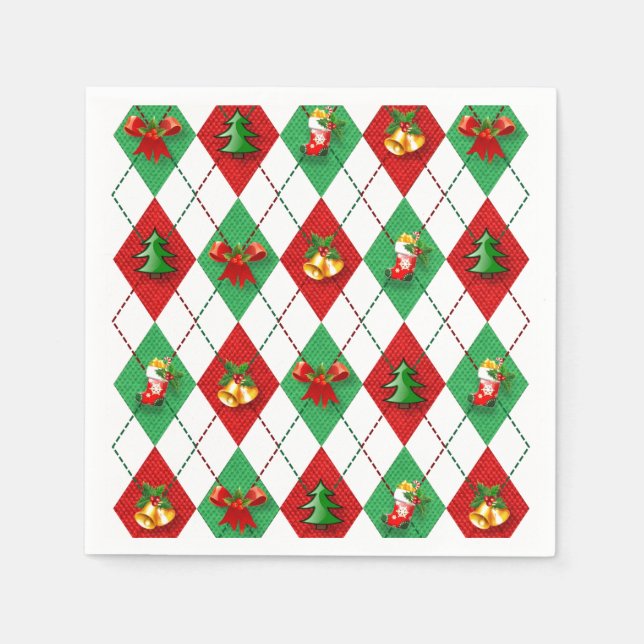 Serviette En Papier Jacquard de Noël (Devant)