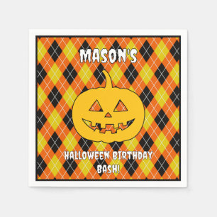 Serviette En Papier Jacquard Halloween Jack-o'-lantern