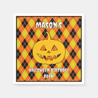 Serviette En Papier Jacquard Halloween Jack-o'-lantern