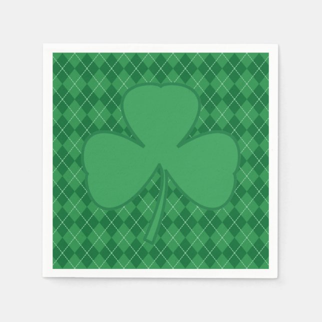 Serviette En Papier Jacquard irlandais shamrock (Devant)