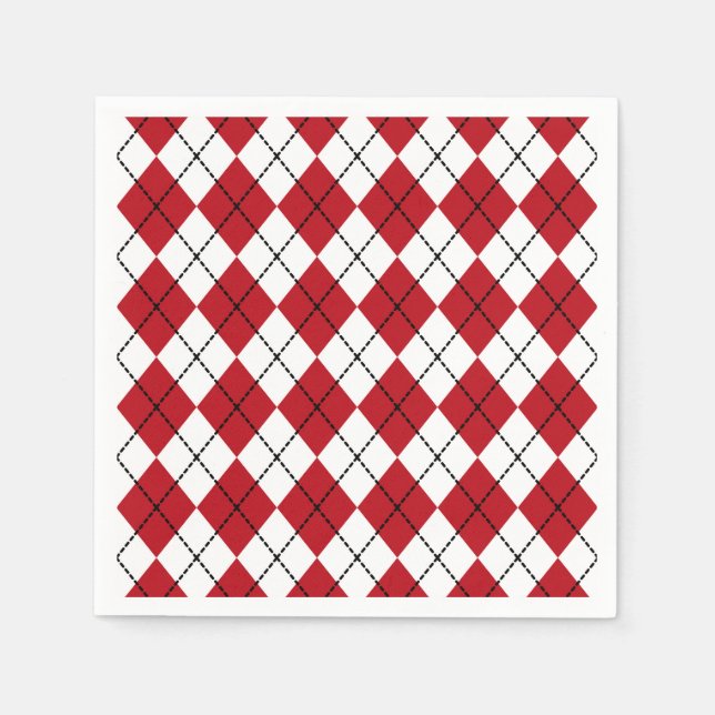 Serviette En Papier Jacquard rouge classique barbecue Pique-nique été (Devant)