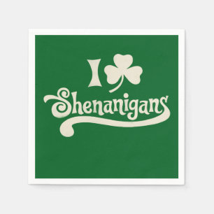 Serviette En Papier J'adore les Clover Shamrock St Patrick's Shenaniga