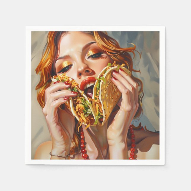 Serviette En Papier J'adore les Tacos (Devant)
