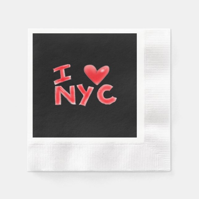 Serviette En Papier J'adore NYC Classique (Devant)