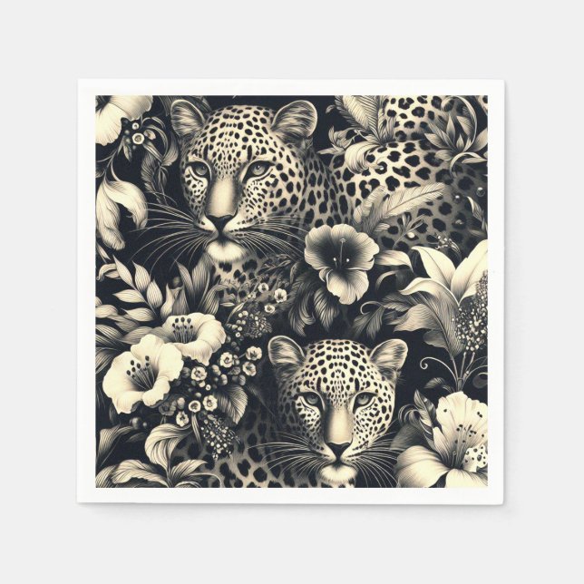 Serviette En Papier Jaguar de la Jungle vintage (Devant)