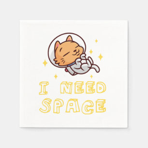 Serviette En Papier J'Ai Besoin De Chat Spatial Astronaut Kitten Lover