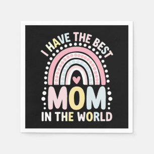 Serviette En Papier J'ai la meilleure maman du monde Boho Rainbow