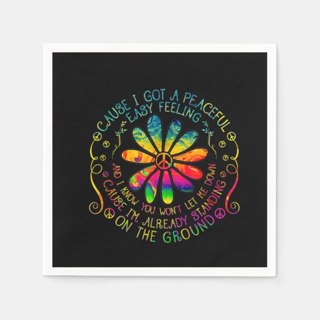 Serviette En Papier J'ai un hippie pacifique (Devant)