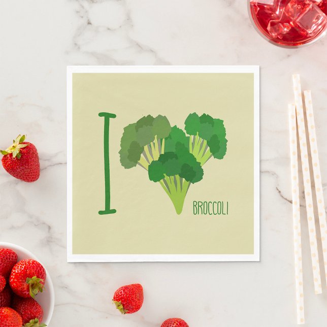 Serviette En Papier J'aime Brocoli (Créateur téléchargé)